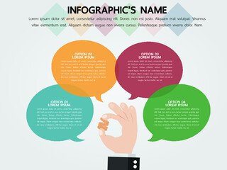 Financial with speech bubbles infographic template for smart business presentation.