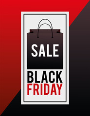 black friday sale poster with shopping bag