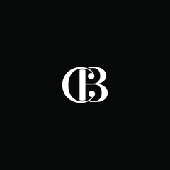 C B letter logo abstract design on black color background, cb monogram - obrazy, fototapety, plakaty