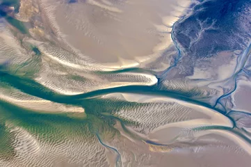 Foto op Plexiglas Priele in der Nordsee Luftbild des Wattenmeer Nordsee aus der Luft © Aufwind-Luftbilder