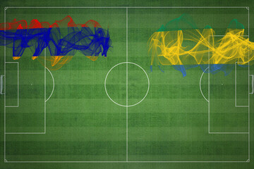 Armenia vs Gabon Soccer Match, national colors, national flags, soccer field, football game, Copy...