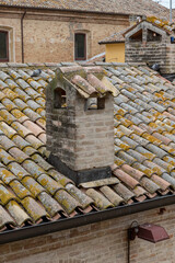 Naklejka premium Chimneys on the roof of tiles
