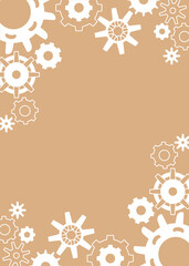 Steampunk Gears Background . Frame, Space for text. Background vector illustration of gears on a craft paper.