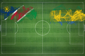 Namibia vs Gabon Soccer Match, national colors, national flags, soccer field, football game, Copy...