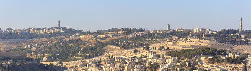 Large panorama on Mount of Olives