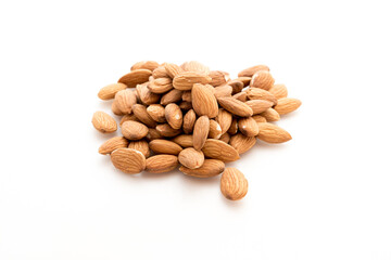 Almonds with white background
