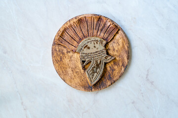 Handmade Ceramic Plates and Trays. Handcrafted with Traditional Knight Soldier Pattern Relief, Handicraft.