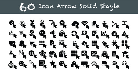 Fototapeta na wymiar 60 Icon Arrow Line Style for any purposes website mobile app presentation