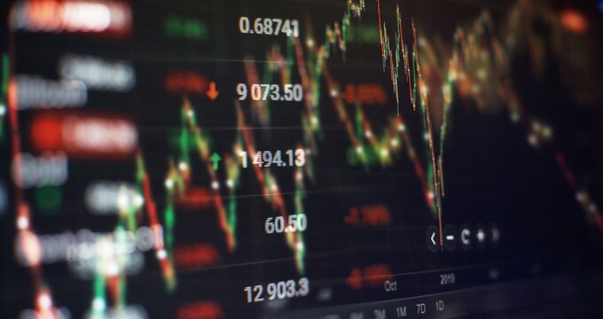 Data analyzing in Forex, Commodities, Equities, Fixed Income and Emerging Markets: the charts and summary info show about "Business statistics and Analytics value" - Wealth management concept.