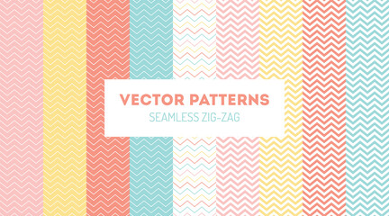 Vector Seamless Zig Zag Line Patters