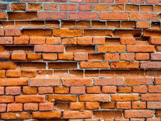 Old red brick wall.