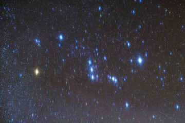 Orion constellation in starry sky