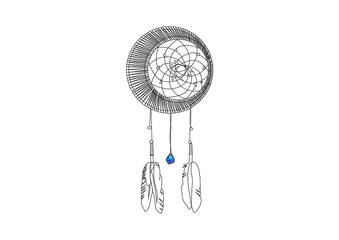 Multicolored dream catcher drawing image