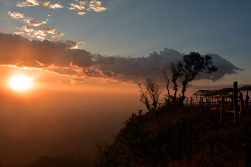 Sunset Zomba Platue Southern Malawi Africa 