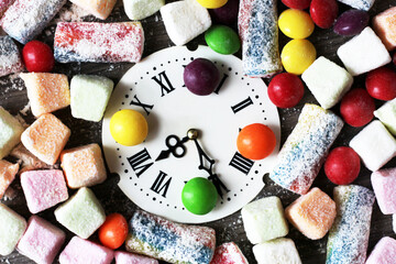 Retro watch with Roman numerals delicious marmalade of different colors