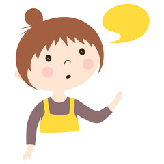 Fototapeta premium cute pretty girl with bubble speech isolated on white