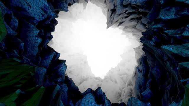 Blue Displaced Tunnel 4K