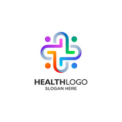 colorful healthcare community logo design