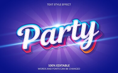 Editable Text Effect Party Text Style - obrazy, fototapety, plakaty