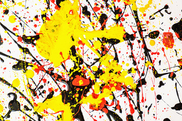 Abstract expression colorful splash background. bright Watercolor background illustration. dripping technique.