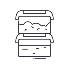 Dood container icon, linear isolated illustration, thin line vector, web design sign, outline concept symbol with editable stroke on white background.