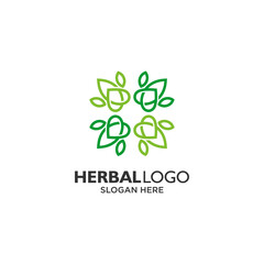 leaf and mandala logo design