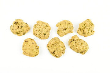 Top view of methi mathi isolated on white background