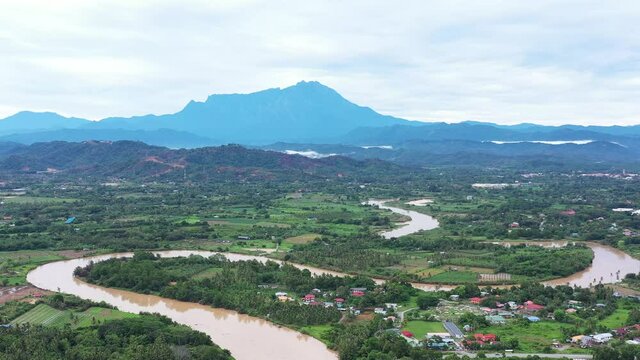 Mount Kinabalu from Tuaran in Sabah, East Malaysia
