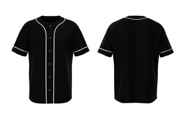 Baseball t-Shirt mockup in front, and back views, 3d illustration, 3d rendering