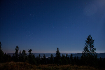 Night sky over the mountains
