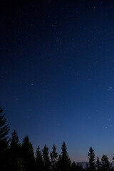 Night sky over the mountains