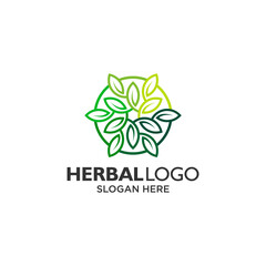 mandala and leaf logo design