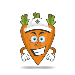 The Carrot mascot character becomes a captain. vector illustration