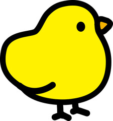 丸みを帯びたシルエットひよこ横向き © ナナメニコ