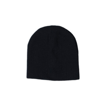 black woll beanie, winter beanie hat. beanie hat isolate white background. Blank Beanie Hat Mockup with Free Space for Your Design on a white background.