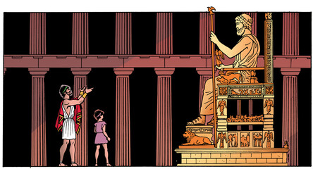 Ancient Greece - Olympia, inside the temple of Zeus - obrazy, fototapety, plakaty