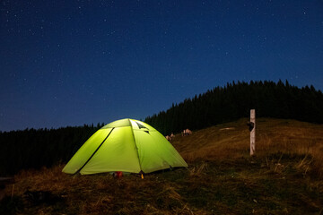 Night sky over the mountains