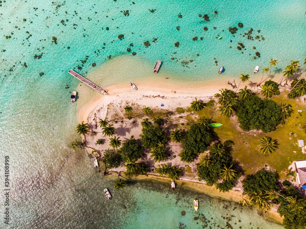 Wall mural aerial view of tropical island