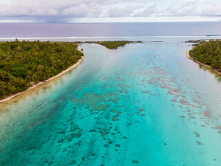 beautiful beach in turquoise water island polynesia reef 