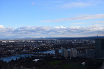 Obraz premium タワー展望台から眺めるウイーンのパノラマ絶景