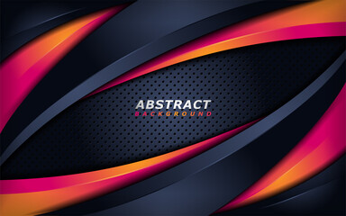 Abstract Dark Background with Dynamic Modern Lines Shape. Vector Illustration Design Template Element.