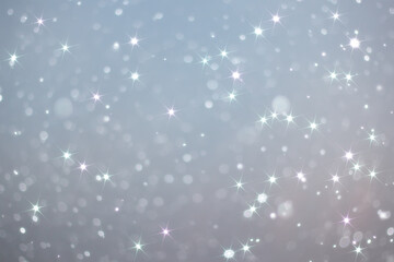 blue snowfall bokeh background, abstract snowflake background on blurred abstract blue