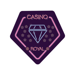 diamond casino royal neon light label