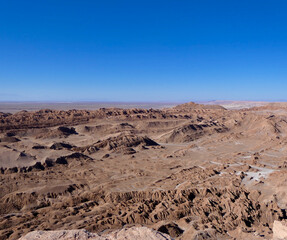 Atacama salt desert landscape from view point, Chile