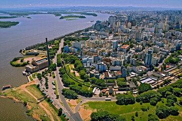 Vista aérea da cidade de Porto Alegre. Rio Grande do Sul. Brasil