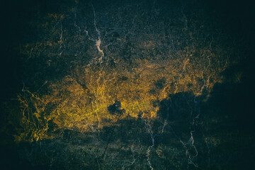 Obraz na płótnie Canvas Grunge texture, old dark yellow, shabby wall. Backgrounds.
