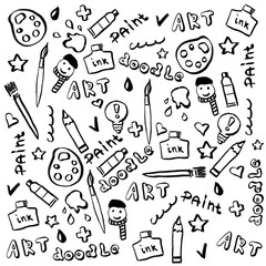 Doodle with paints by artist ink