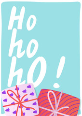 christmas greetings card template with christmas box. christmas festive texture greetings card background. winter holiday background.