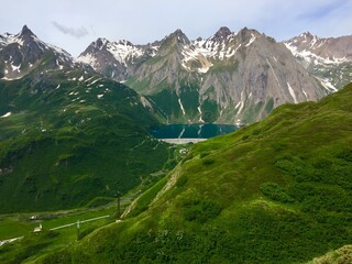 Alpine landscape with lake