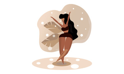 Girl dancing under snow